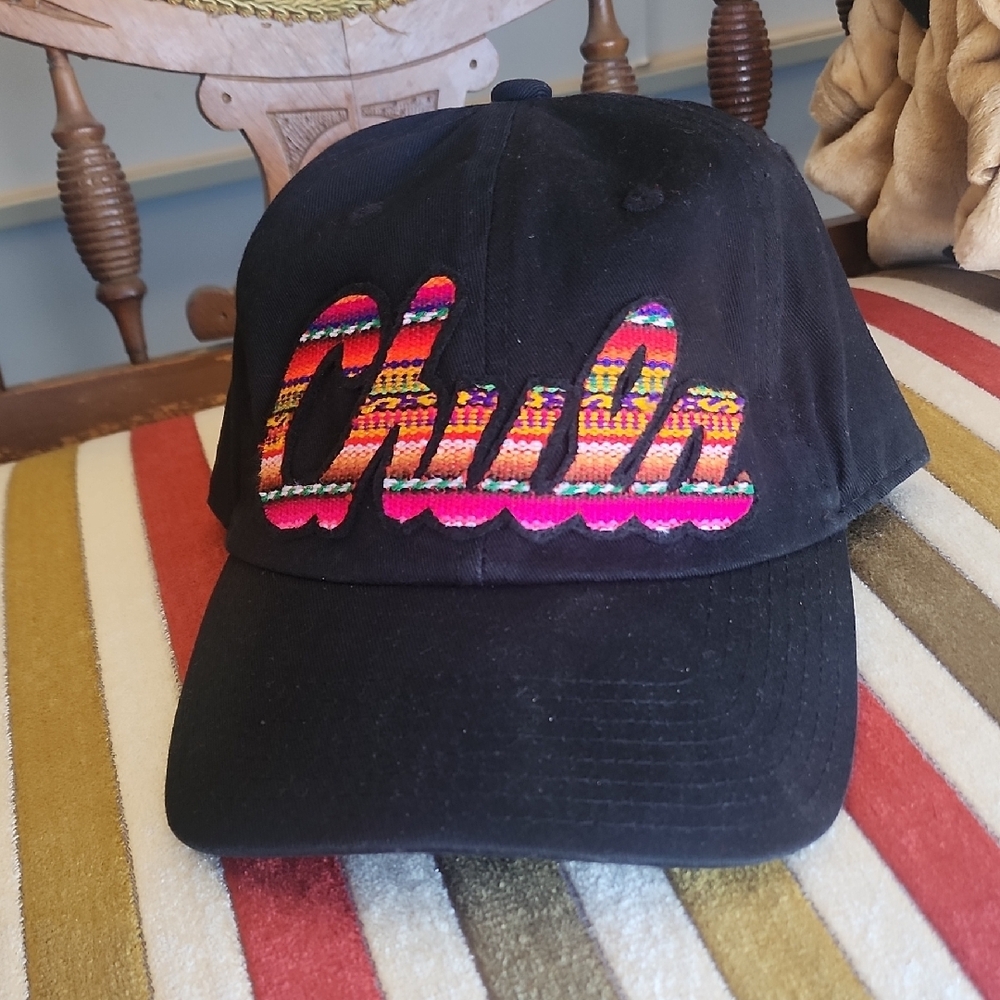 Black Cap with Colorful 'Chula' Embroidery
